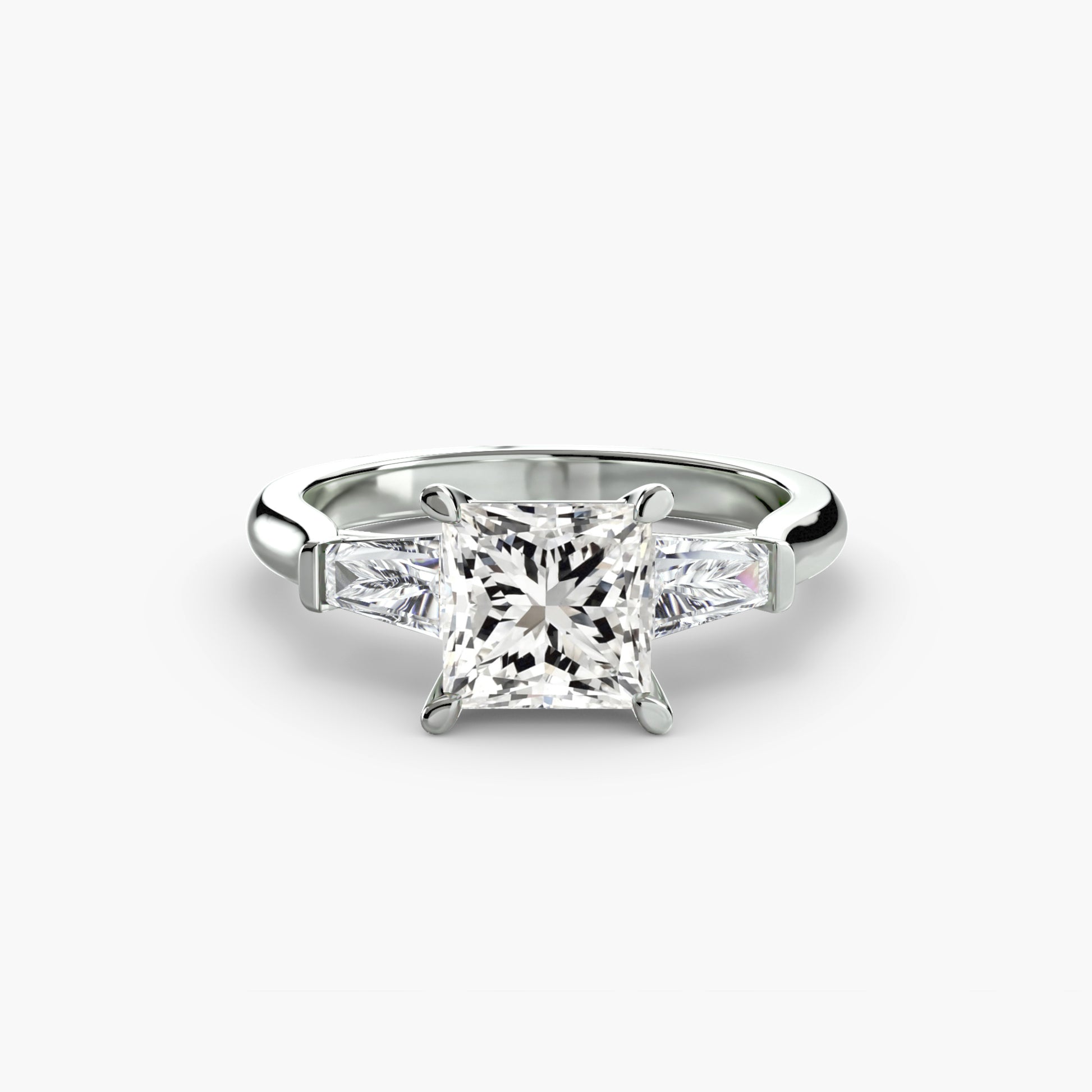 Three-Stone Ring (Baguette Side Stones).