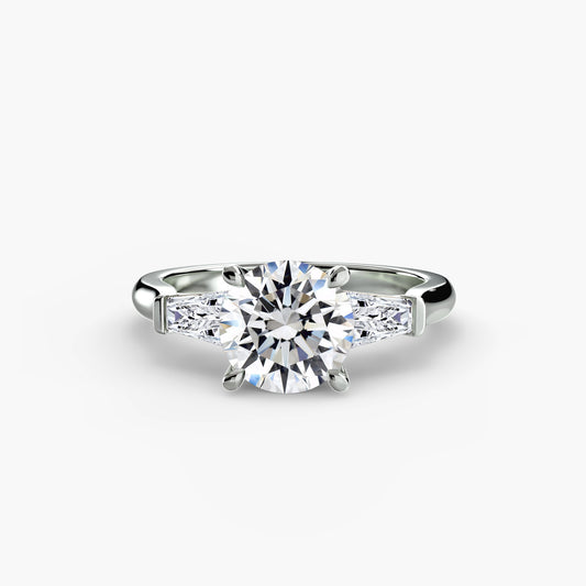 Three-Stone Ring (Baguette Side Stones).