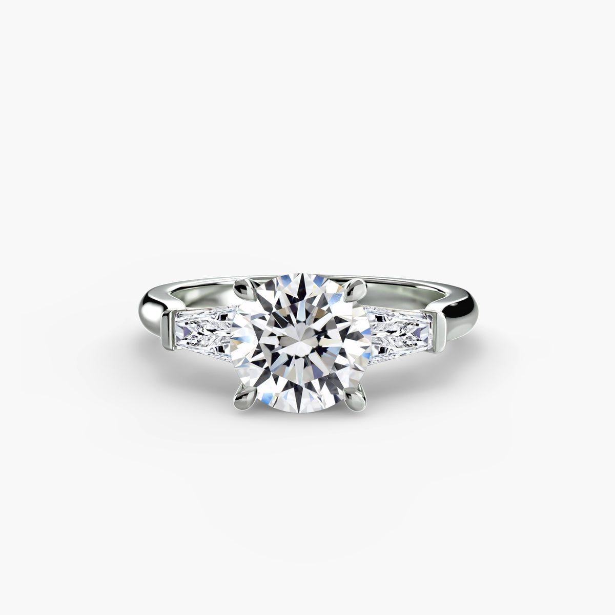 Three-Stone Ring (Baguette Side Stones).