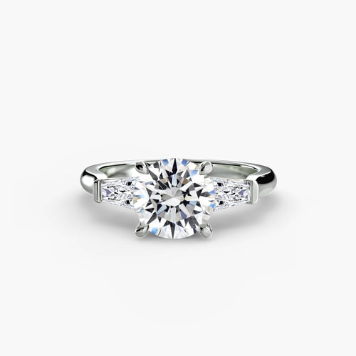 Three-Stone Ring (Baguette Side Stones).