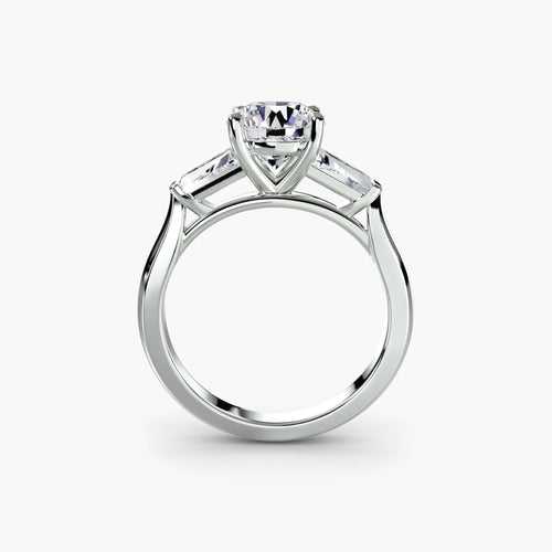 Three-Stone Ring (Baguette Side Stones).