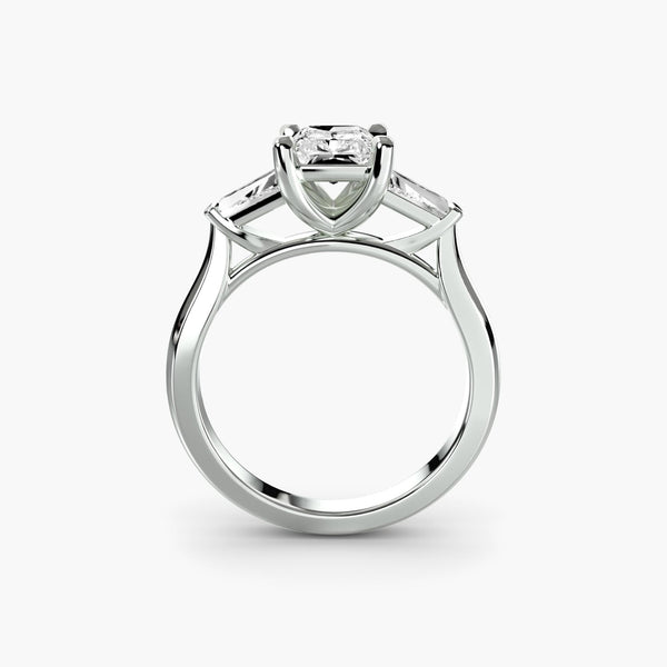 Vivienne - Three-Stone (Baguette Side Stones) Lab Grown Diamond Engagement Ring