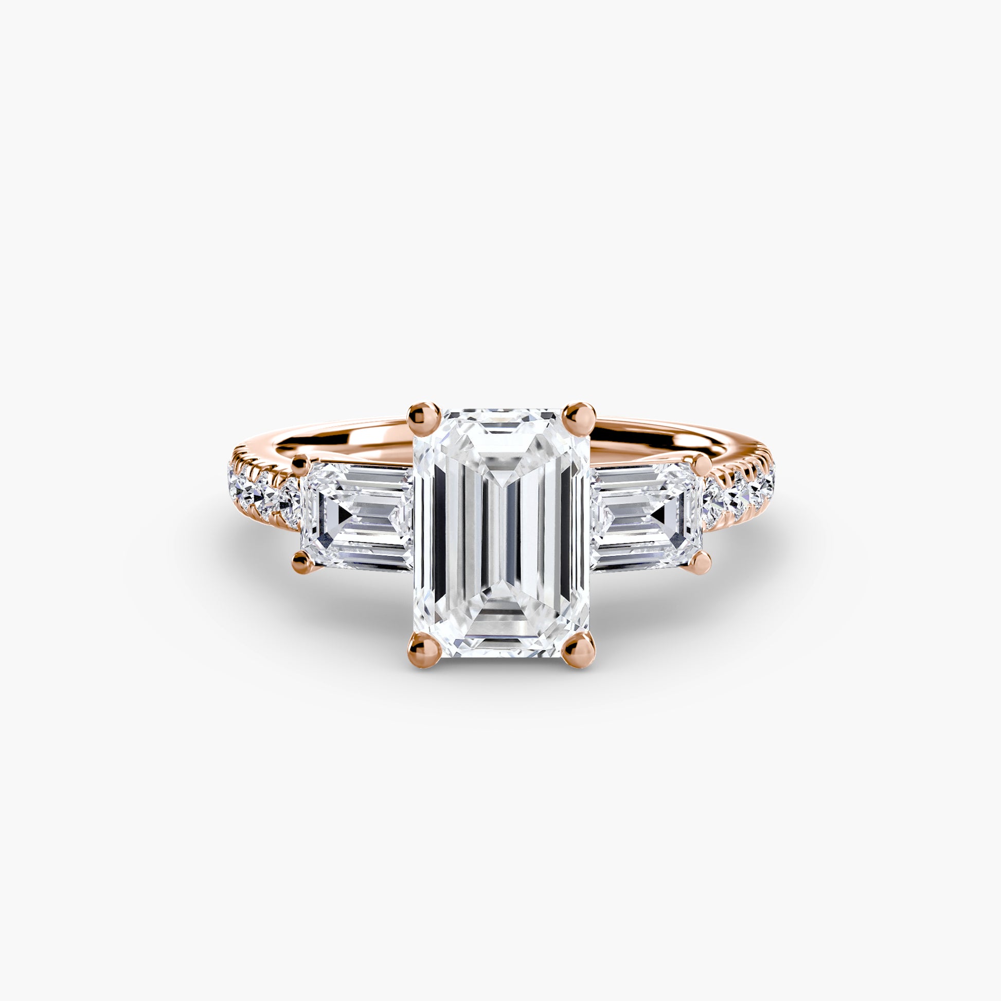 Three-Stone Ring with Pavé Band 4.