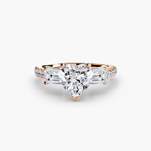 Three-Stone Ring with Pavé Band 4.