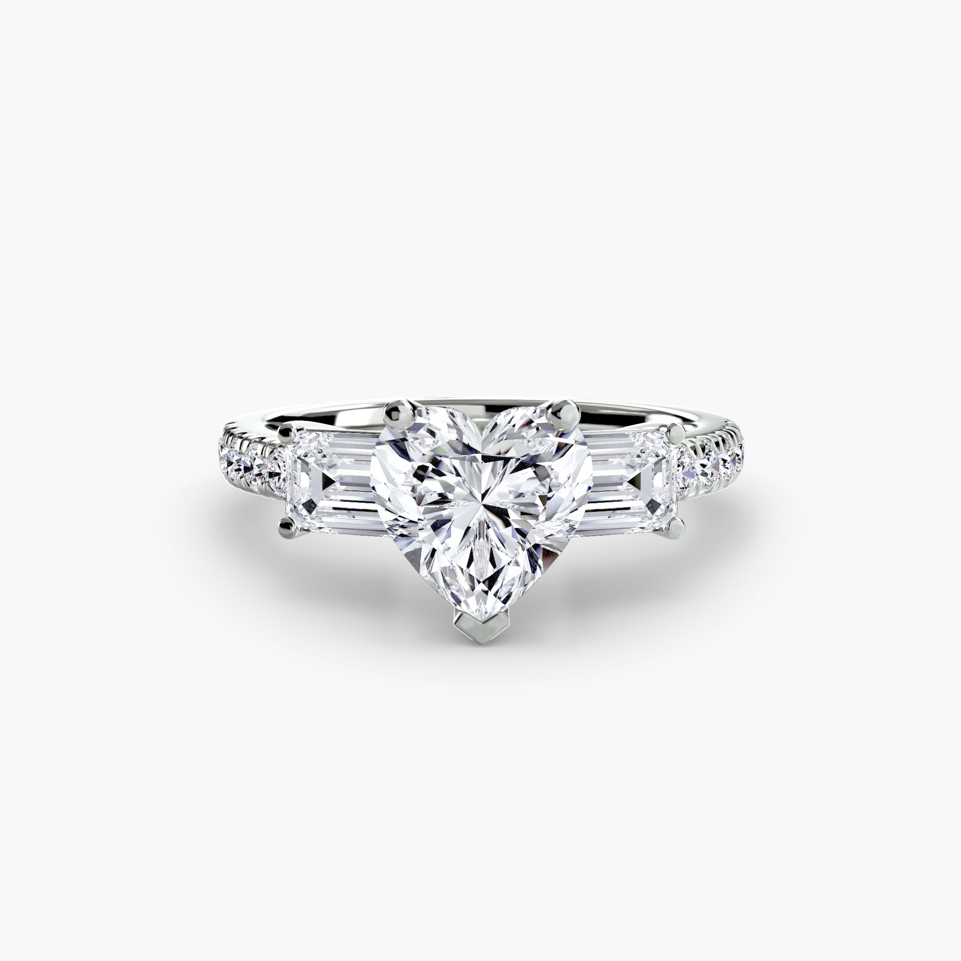 Three-Stone Ring with Pavé Band 4.