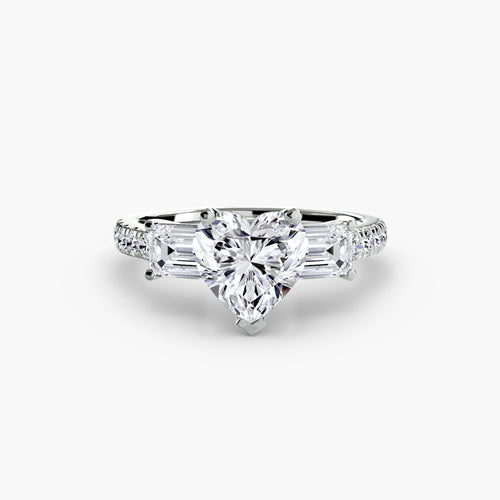 Three-Stone Ring with Pavé Band 4.