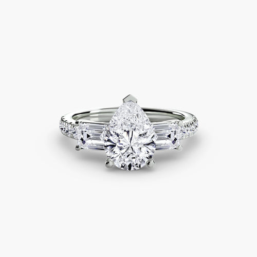 Three-Stone Ring with Pavé Band 4.