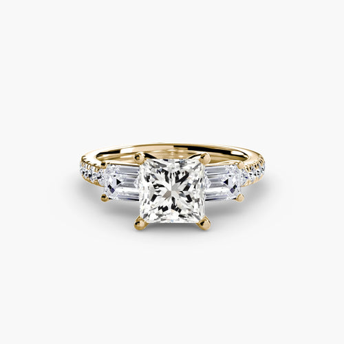 Three-Stone Ring with Pavé Band 4.