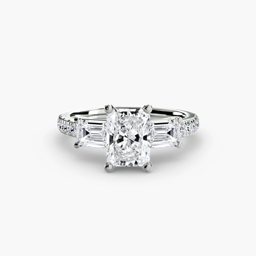 Three-Stone Ring with Pavé Band 4.