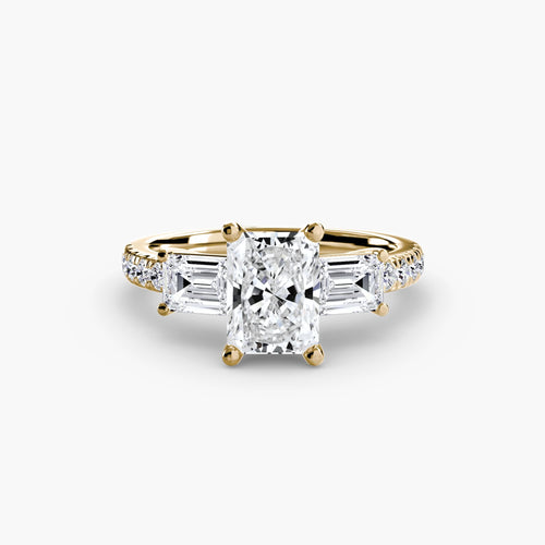 Three-Stone Ring with Pavé Band 4.