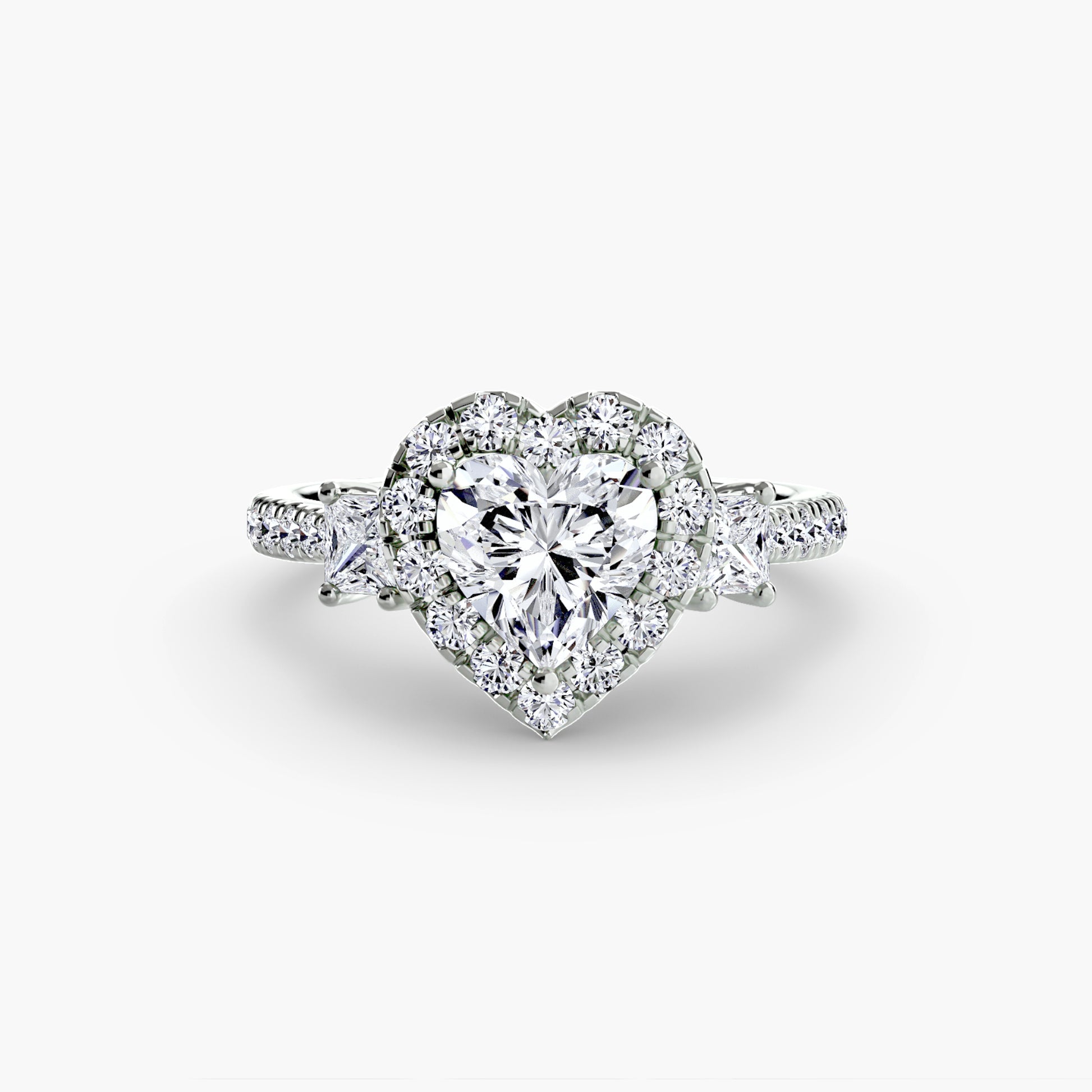 Three-Stone Ring with Halo 2.
