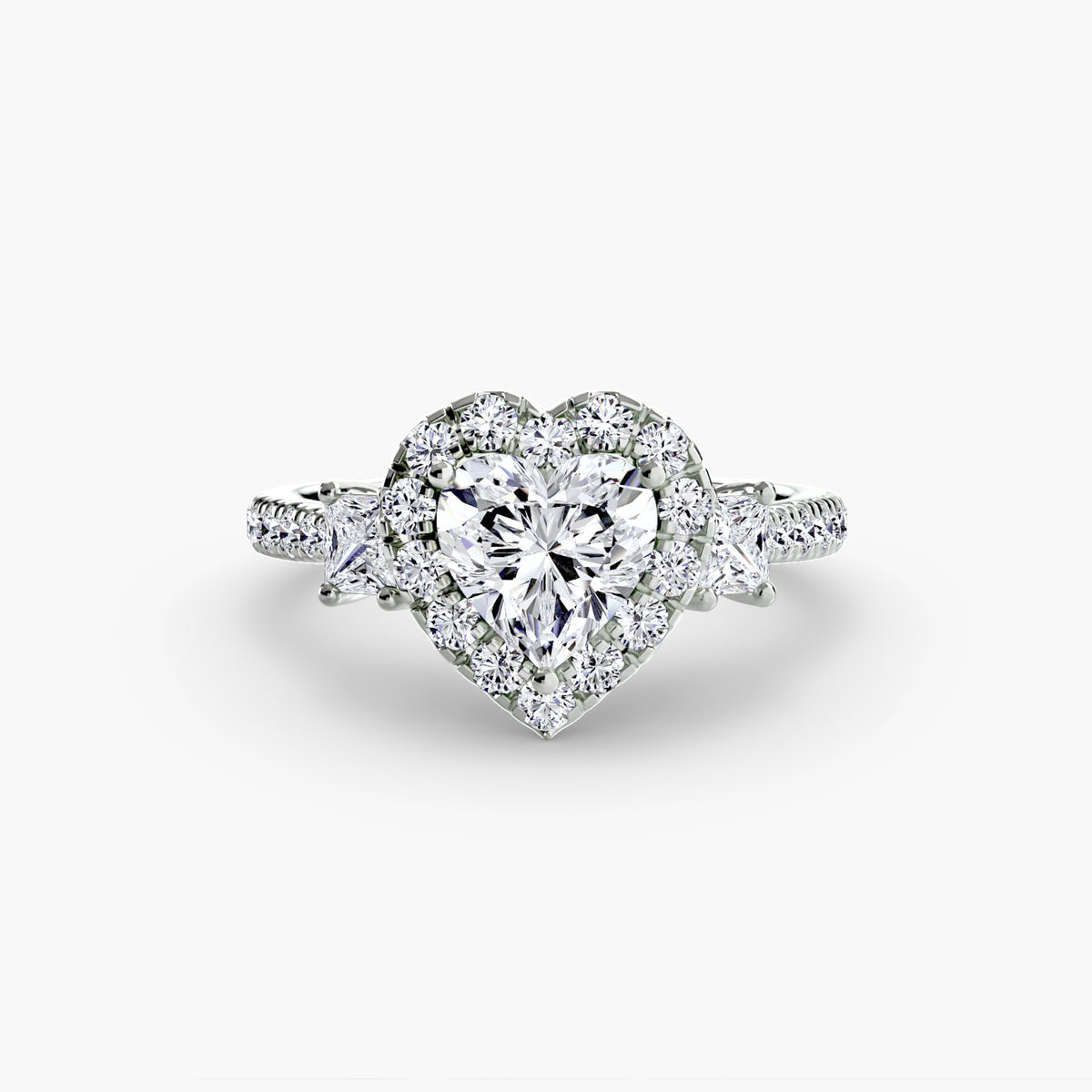Three-Stone Ring with Halo 2.