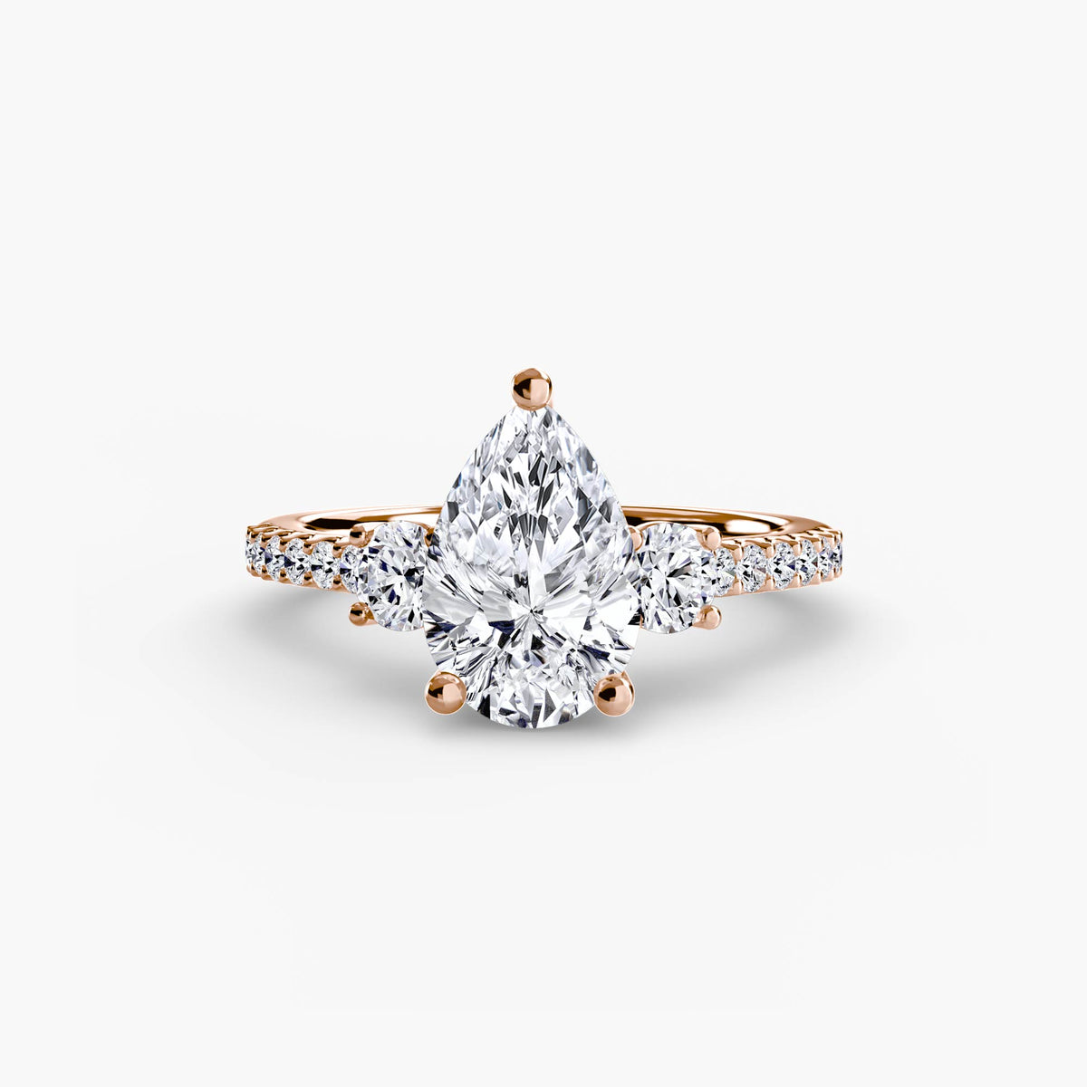 Three-Stone Ring with Pavé Band 5.
