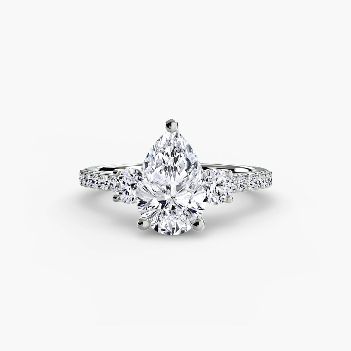 Three-Stone Ring with Pavé Band 5.