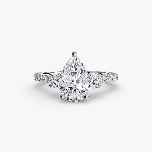 Three-Stone Ring with Pavé Band 5.