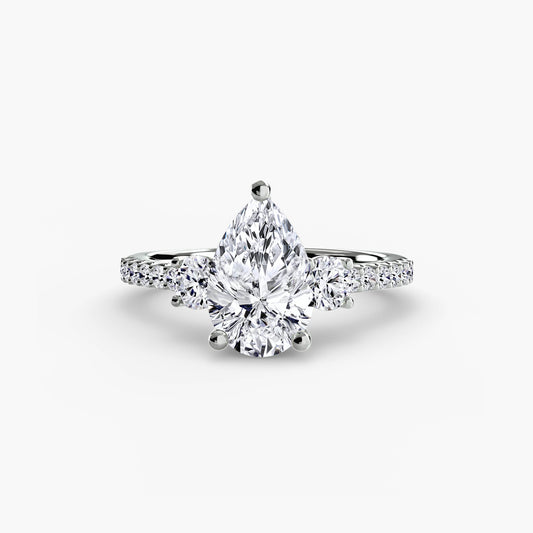 Three-Stone Ring with Pavé Band 5.