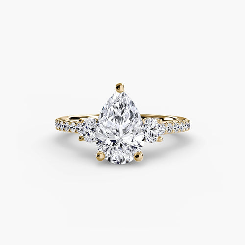 Three-Stone Ring with Pavé Band 5.