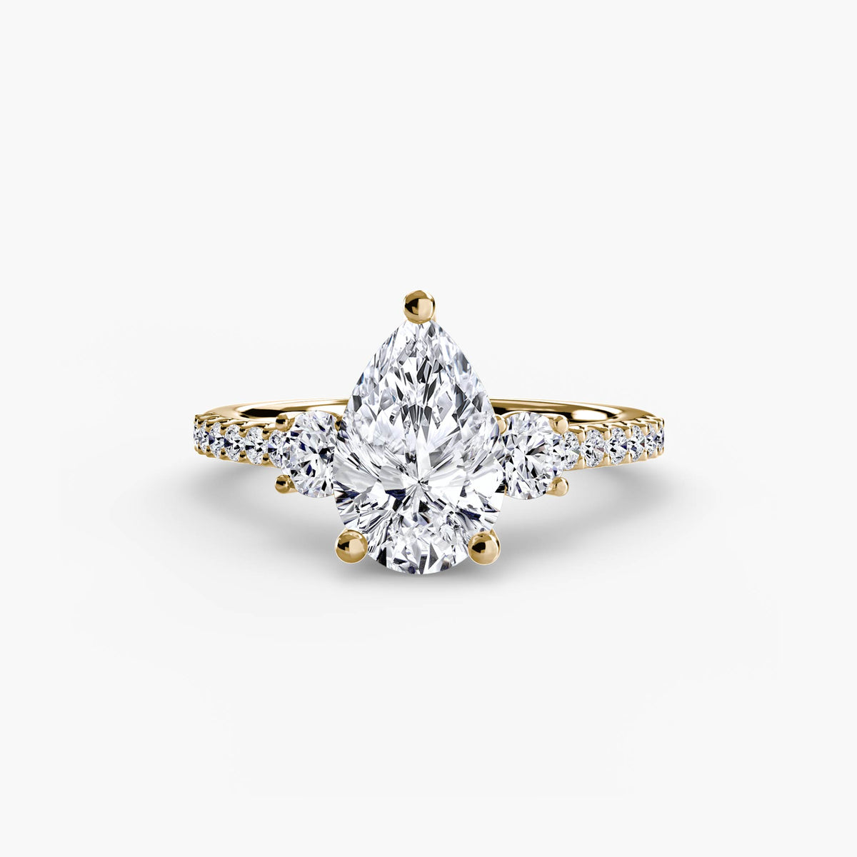 Three-Stone Ring with Pavé Band 5.