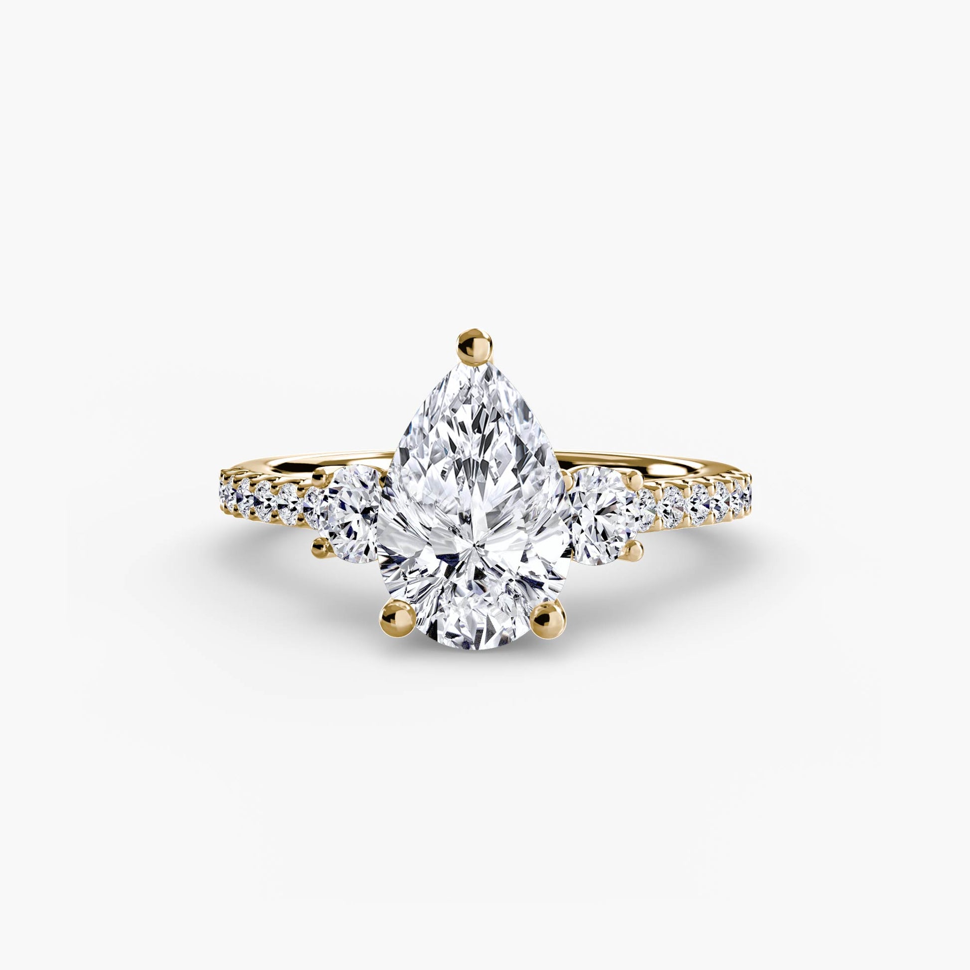 Three-Stone Ring with Pavé Band 5.