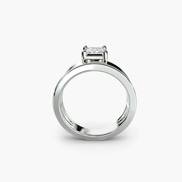 Violet - Wide Band Solitaire Lab Grown Diamond Engagement Ring