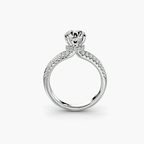 Cora - Solitaire with Pavé Lab Grown Diamond Engagement Ring