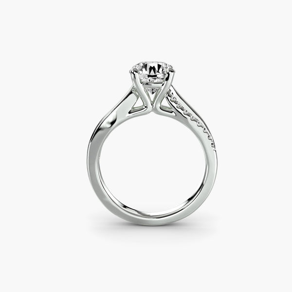 Eloise - Split Shank Pavé Solitaire Lab Grown Diamond Engagement Ring