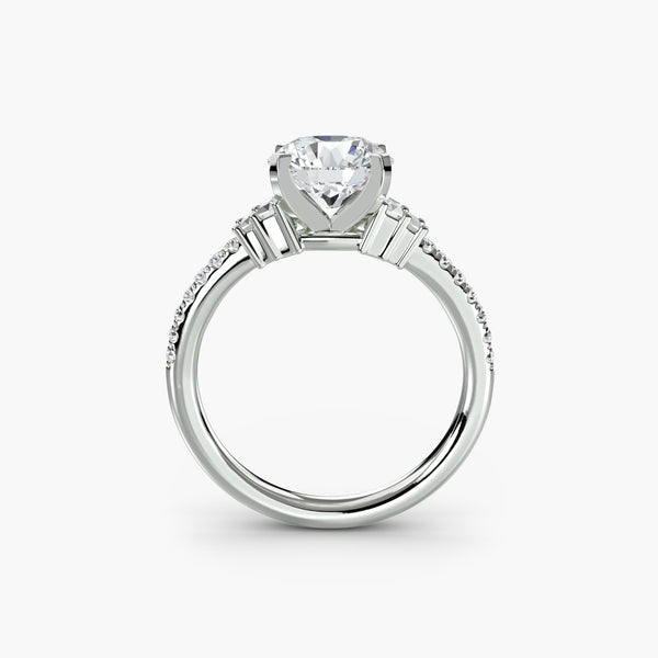 Esme - Solitaire with Pavé Lab Grown Diamond Engagement Ring
