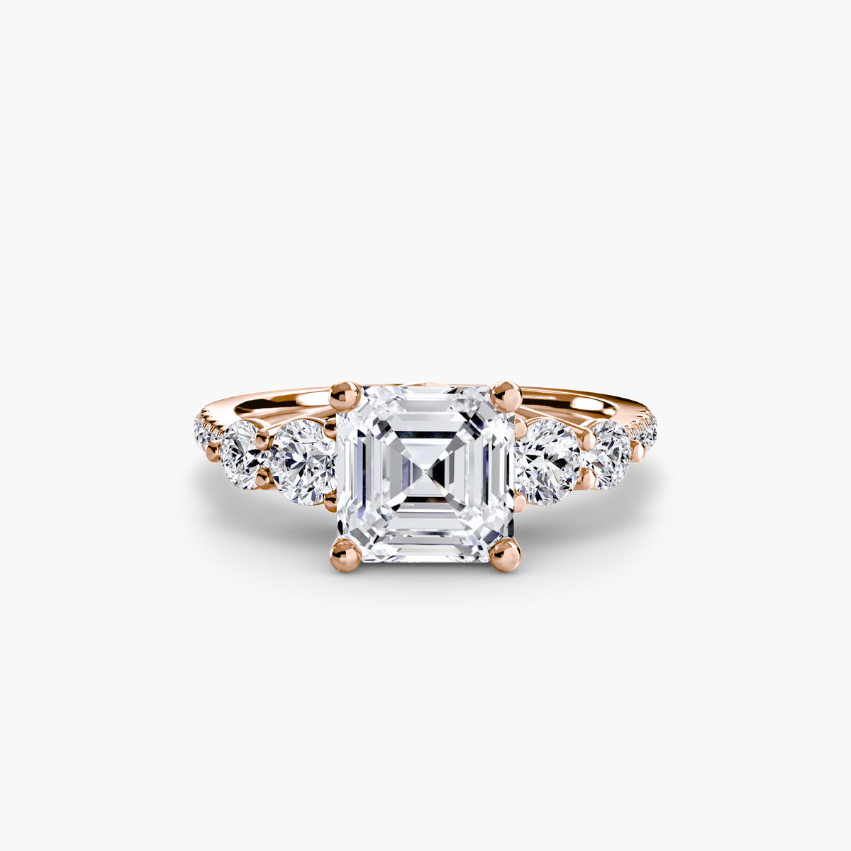 Five Stone Ring with Pavé Band.