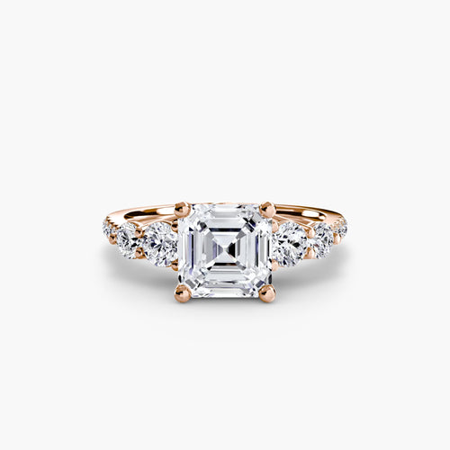 Five Stone Ring with Pavé Band.