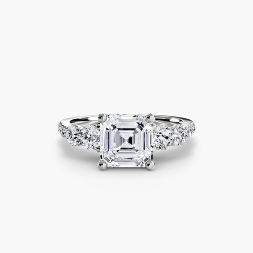 Five Stone Ring with Pavé Band.