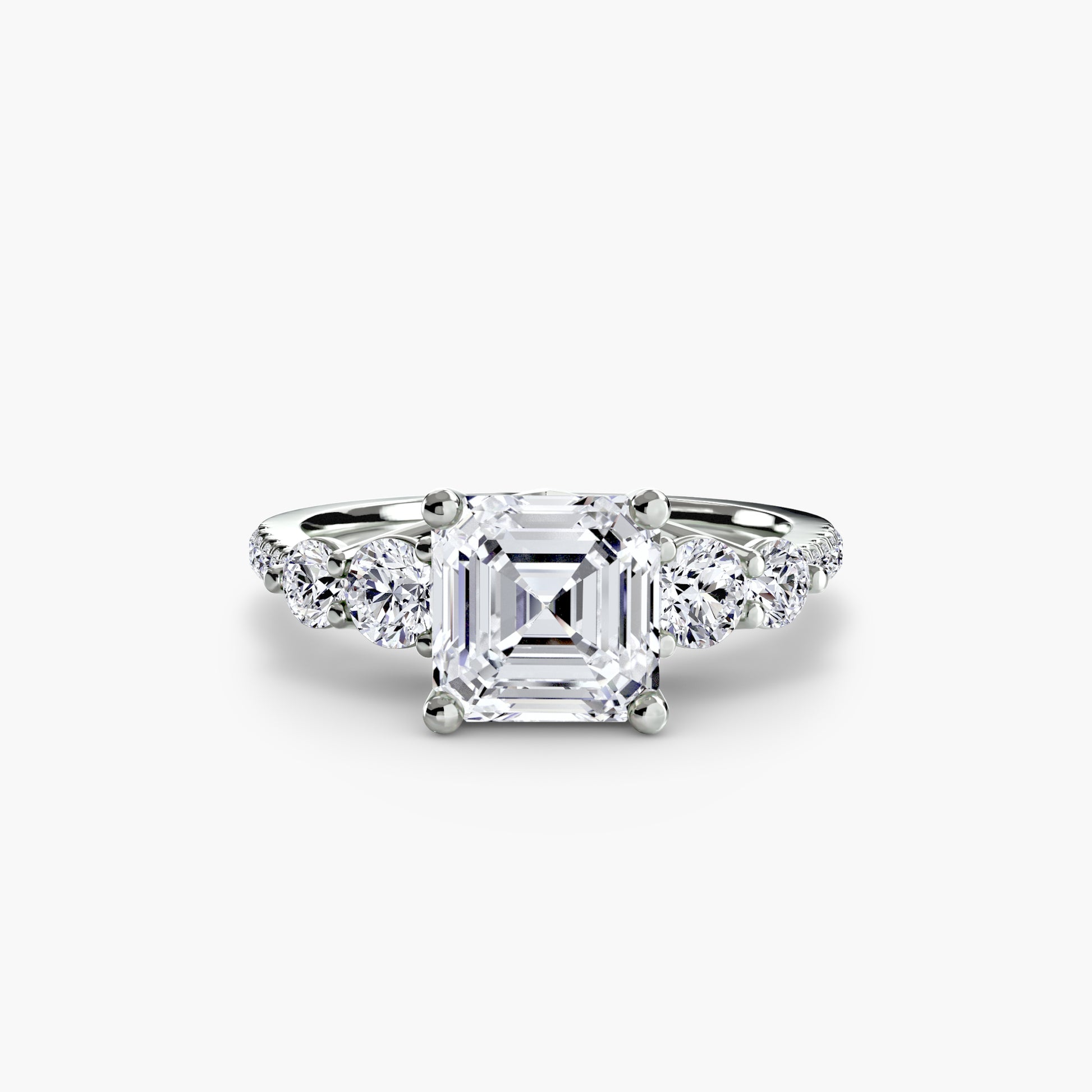 Five Stone Ring with Pavé Band.