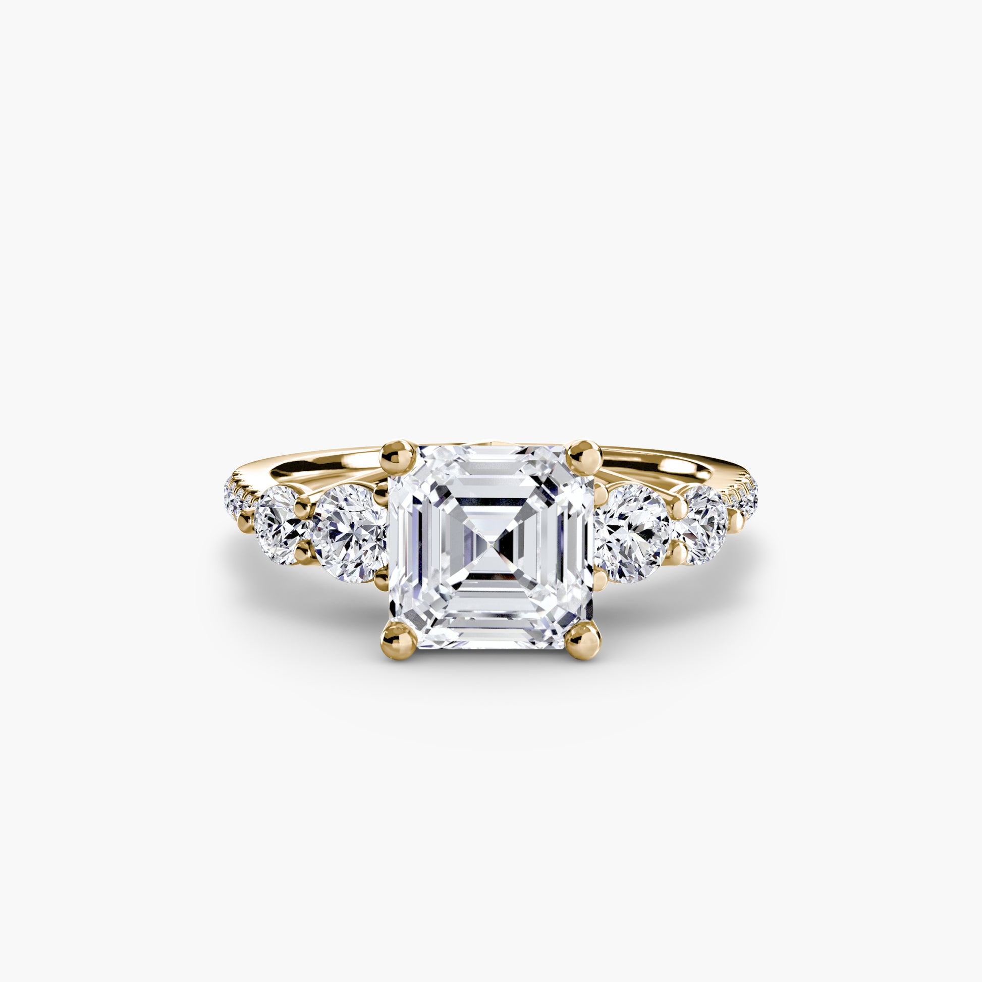 Five Stone Ring with Pavé Band.