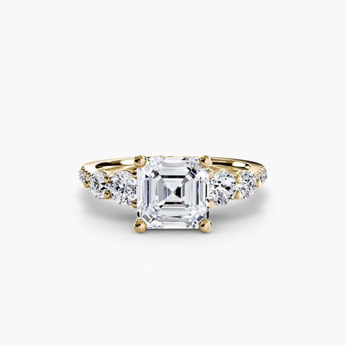 Five Stone Ring with Pavé Band.