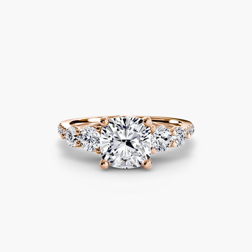 Five Stone Ring with Pavé Band.