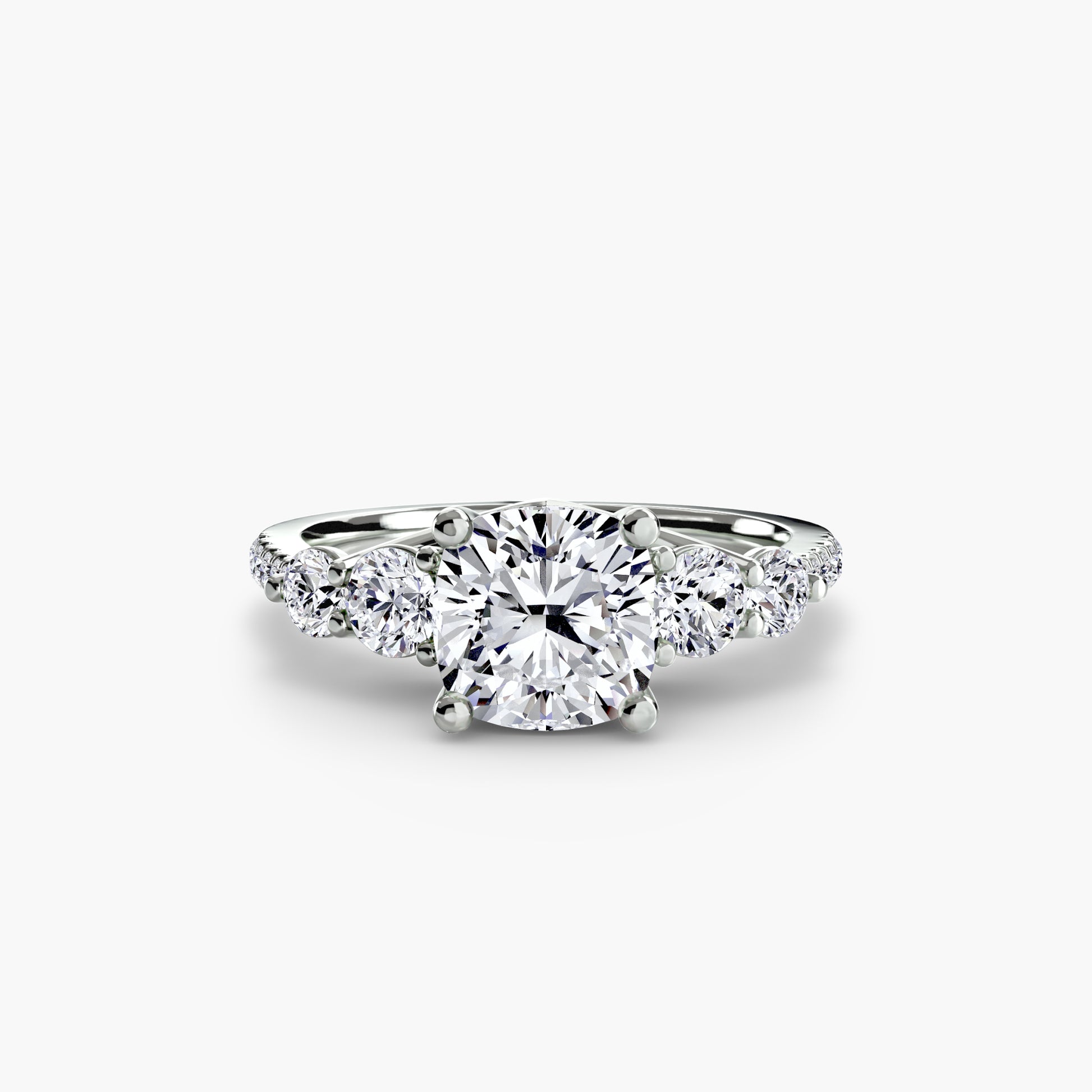 Five Stone Ring with Pavé Band.