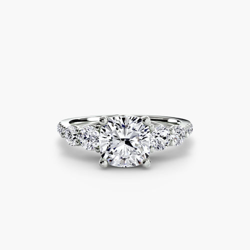 Five Stone Ring with Pavé Band.