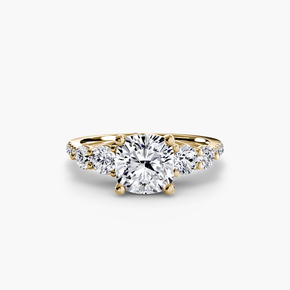 Five Stone Ring with Pavé Band.