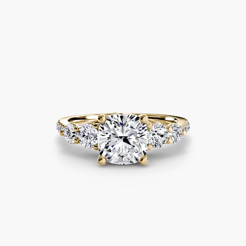 Five Stone Ring with Pavé Band.