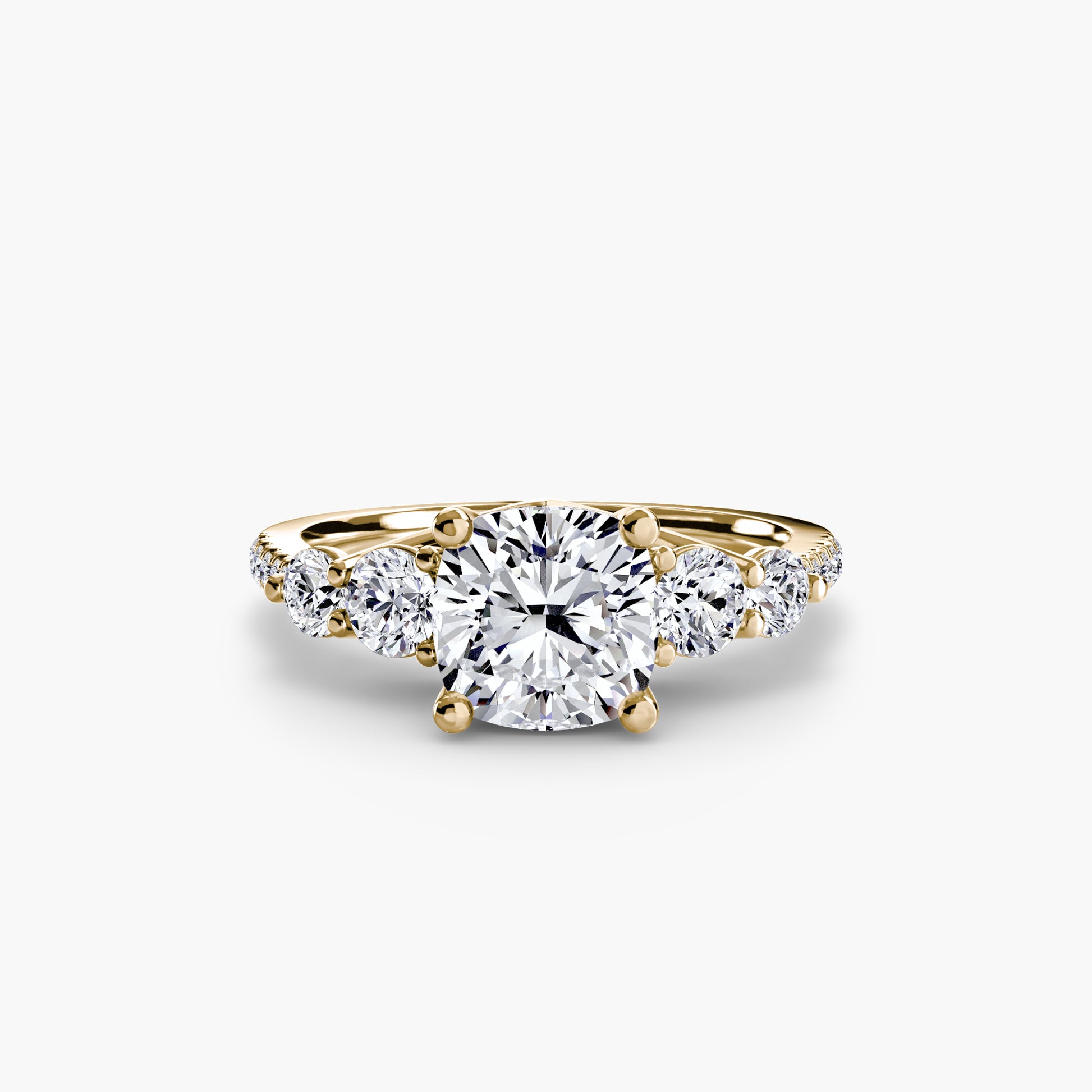 Five Stone Ring with Pavé Band.