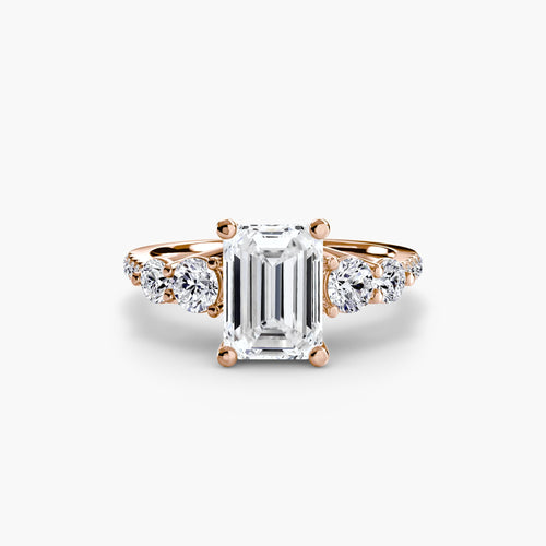 Five Stone Ring with Pavé Band.