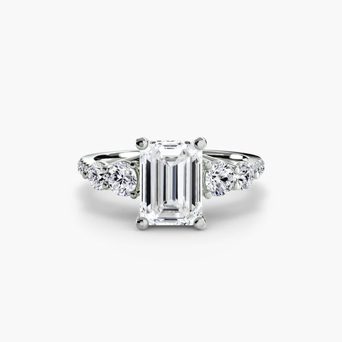 Five Stone Ring with Pavé Band.