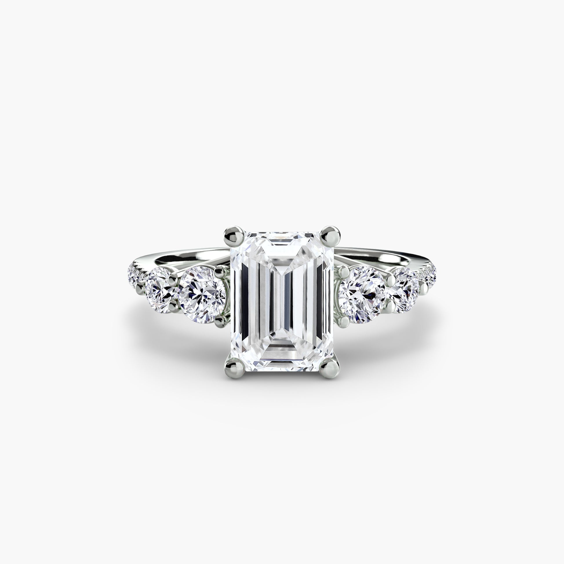 Five Stone Ring with Pavé Band.