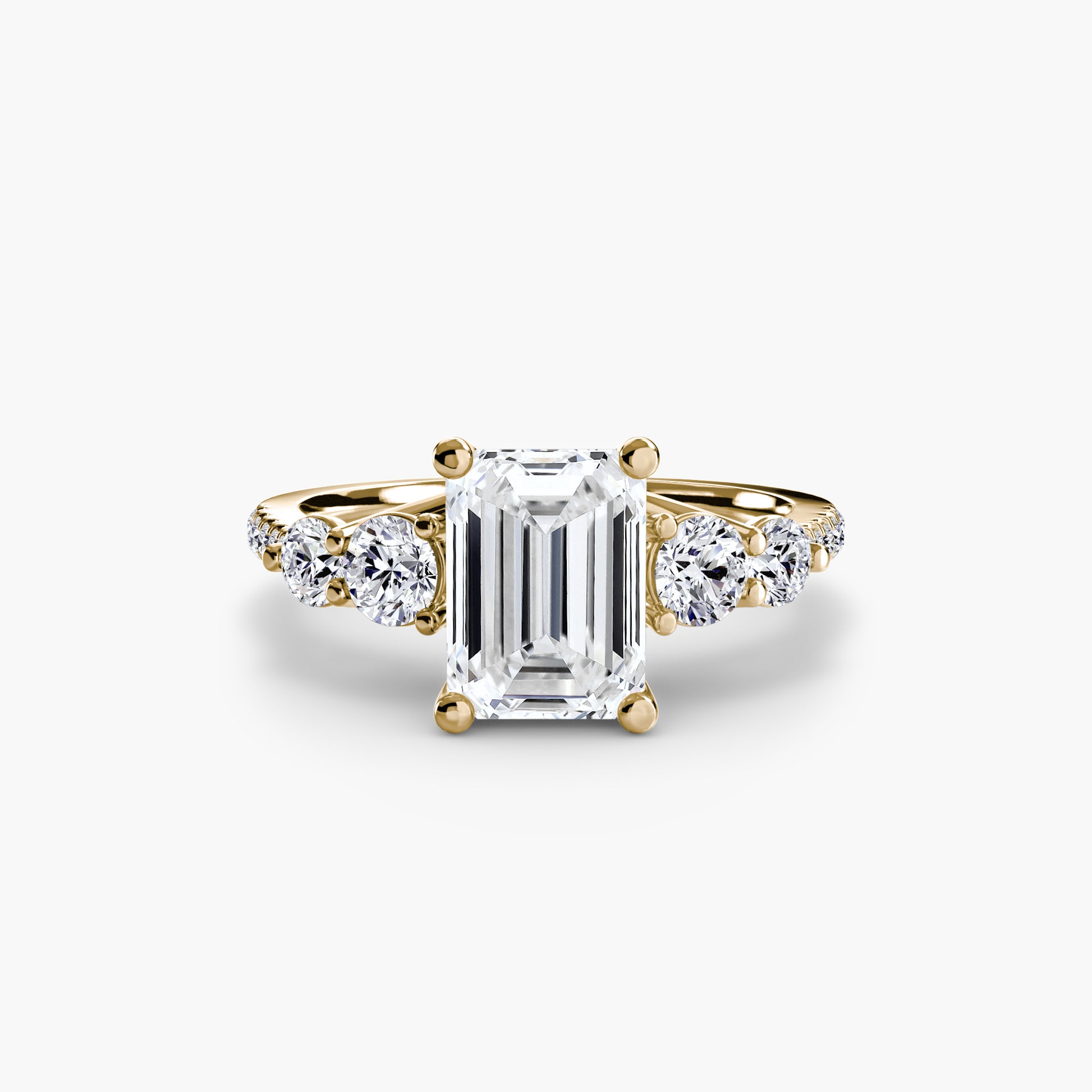 Five Stone Ring with Pavé Band.