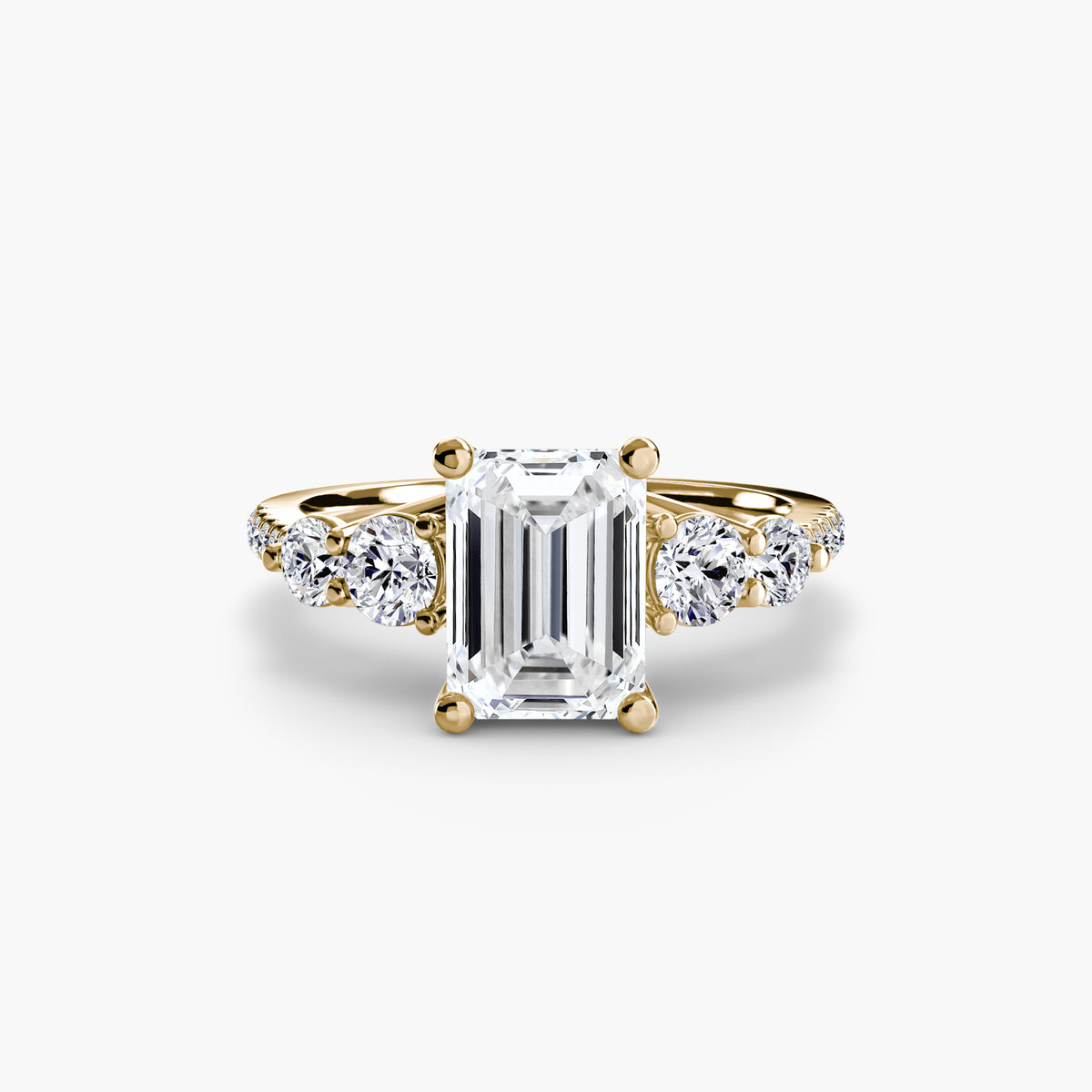 Five Stone Ring with Pavé Band.