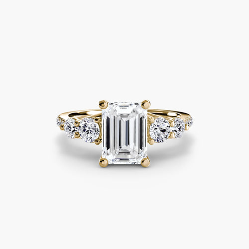 Five Stone Ring with Pavé Band.