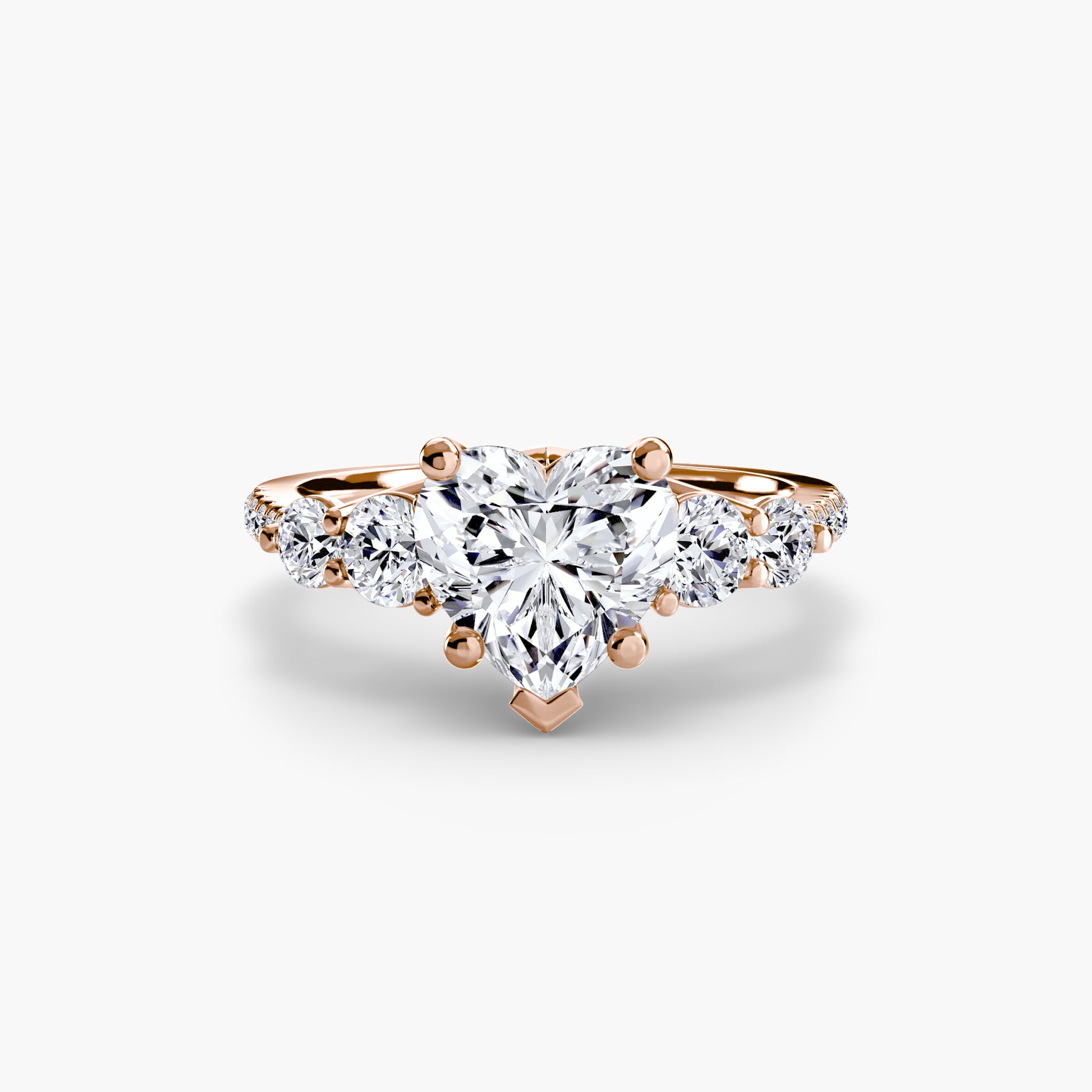 Five Stone Ring with Pavé Band.