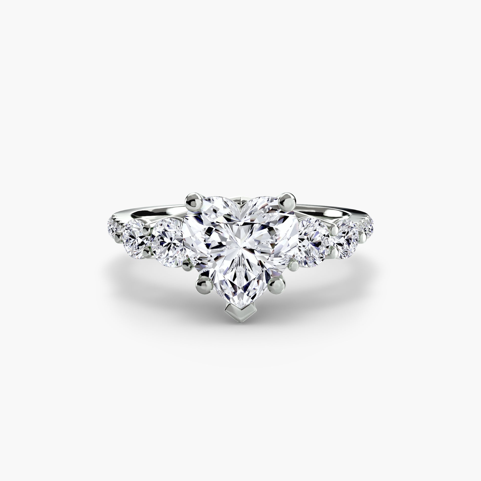 Five Stone Ring with Pavé Band.