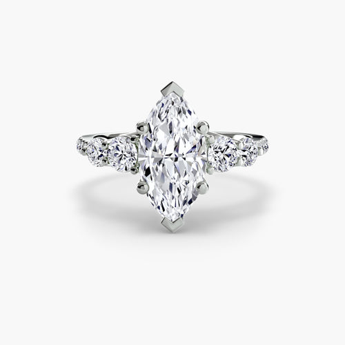 Five Stone Ring with Pavé Band.