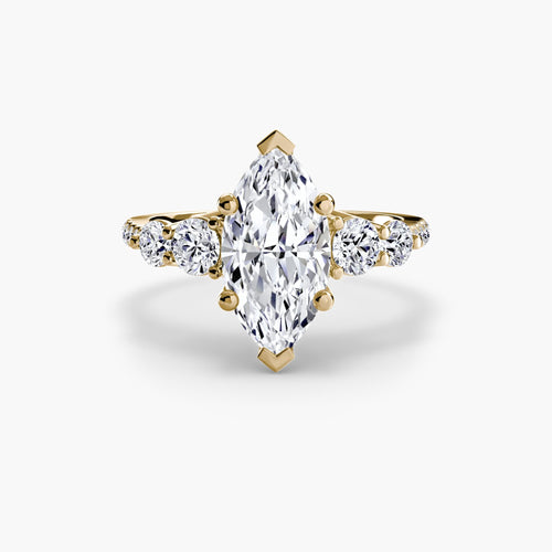 Five Stone Ring with Pavé Band.