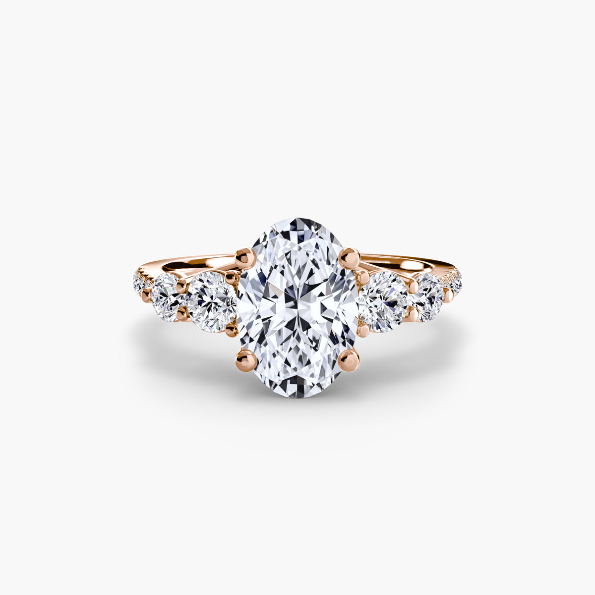 Five Stone Ring with Pavé Band.